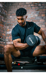 Box Step Round PU Dumbbells (Black)
